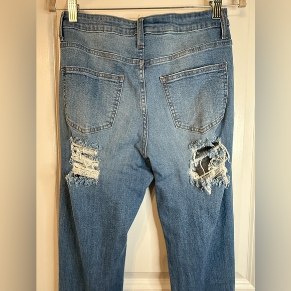 NWT Aphrodite Women’s 2051 High Waisted Distressed Raw Hem Frayed Flare Jeans - Picture 7 of 9